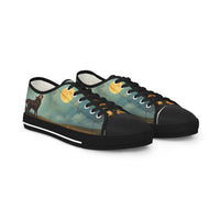 Men's Sneakers - Wolves, Flowers, Moon Design, Fashion Footwear, Low Top Sneakers, Casual Shoes, Stylish Footwear (L202501)