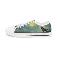 Men's Sneakers - Wolves, Flowers, Moon Design, Fashion Footwear, Low Top Sneakers, Casual Shoes, Stylish Footwear (L202501)