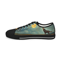 Men's Sneakers - Wolves, Flowers, Moon Design, Fashion Footwear, Low Top Sneakers, Casual Shoes, Stylish Footwear (L202501)