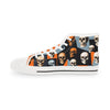 Cool Skull Pattern Men's High Top Sneakers, Skull Design Shoes, Trendy Sneaker Boots, Edgy Men's Footwear (H202548)