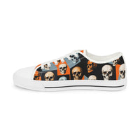 Skull Pattern Men's Sneakers, Cool Graphic Low Top Shoes, Casual Footwear for Men, Unique Skull Print Sneaker, Stylish Mens Shoes (L202548)