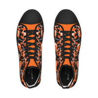 Cool Skull Pattern Men's High Top Sneakers, Skull Design Shoes, Trendy Sneaker Boots, Edgy Men's Footwear (H202550)