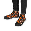 Cool Skull Pattern Men's High Top Sneakers, Skull Design Shoes, Trendy Sneaker Boots, Edgy Men's Footwear (H202550)