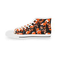 Cool Skull Pattern Men's High Top Sneakers, Skull Design Shoes, Trendy Sneaker Boots, Edgy Men's Footwear (H202550)