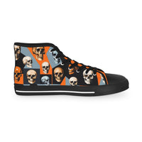 Cool Skull Pattern Men's High Top Sneakers, Skull Design Shoes, Trendy Sneaker Boots, Edgy Men's Footwear (H202548)